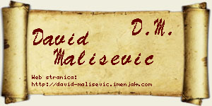 David Mališević vizit kartica